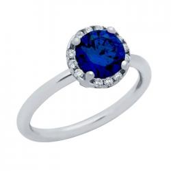 Inel argint 925 rodiat cu piatra albastra [0]